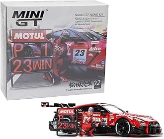 Diecast Model Car Compatible With Mini Gt 1:64 Nissan Gt-R Nismo #23 "Motul Autech 2021" Super Series Suzuka Winner W/Matsuda Figure Limited Edition Mgt00875