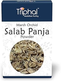 TRIPHAL Salab Panja Powder/Salam Panja Churna/Marsh Orchid 100g | Original and Pure Herb Powder | Fresh Pack | Chemical Free | Non GMO | Preservative Free