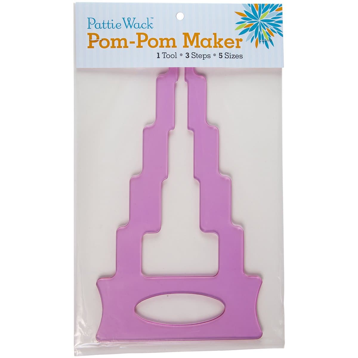 Pattiewack Pom-Pom Maker 11.75"x6.5", Makes 5 Sizes: 1", 2", 3", 4" & 5"