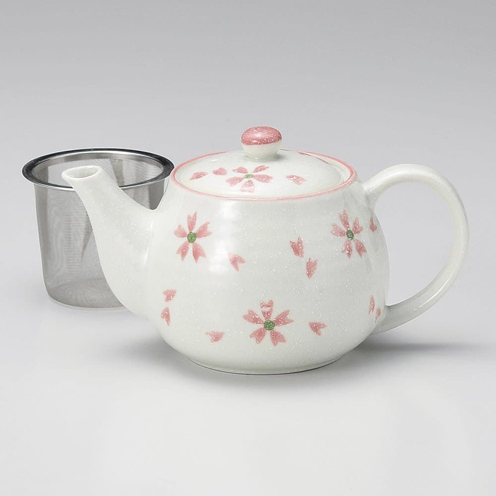 Sakura Light Snow Lightweight Pot with Ami [15.2 fl oz (450 cc), Pot] Imported | Restaurant, Ryokan, Japanese Tableware, Restaurant, Stylish, Tableware, Commercial Use