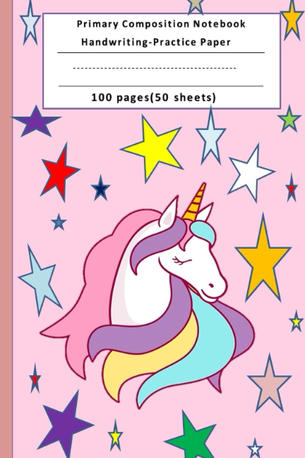 Composition Notebook: Wide Ruled Paper Notebook Journal: Adorable Boho Flowers Unicorn with Blank Writing Sheets for Kindergarten to 2nd Grade Elementary Students