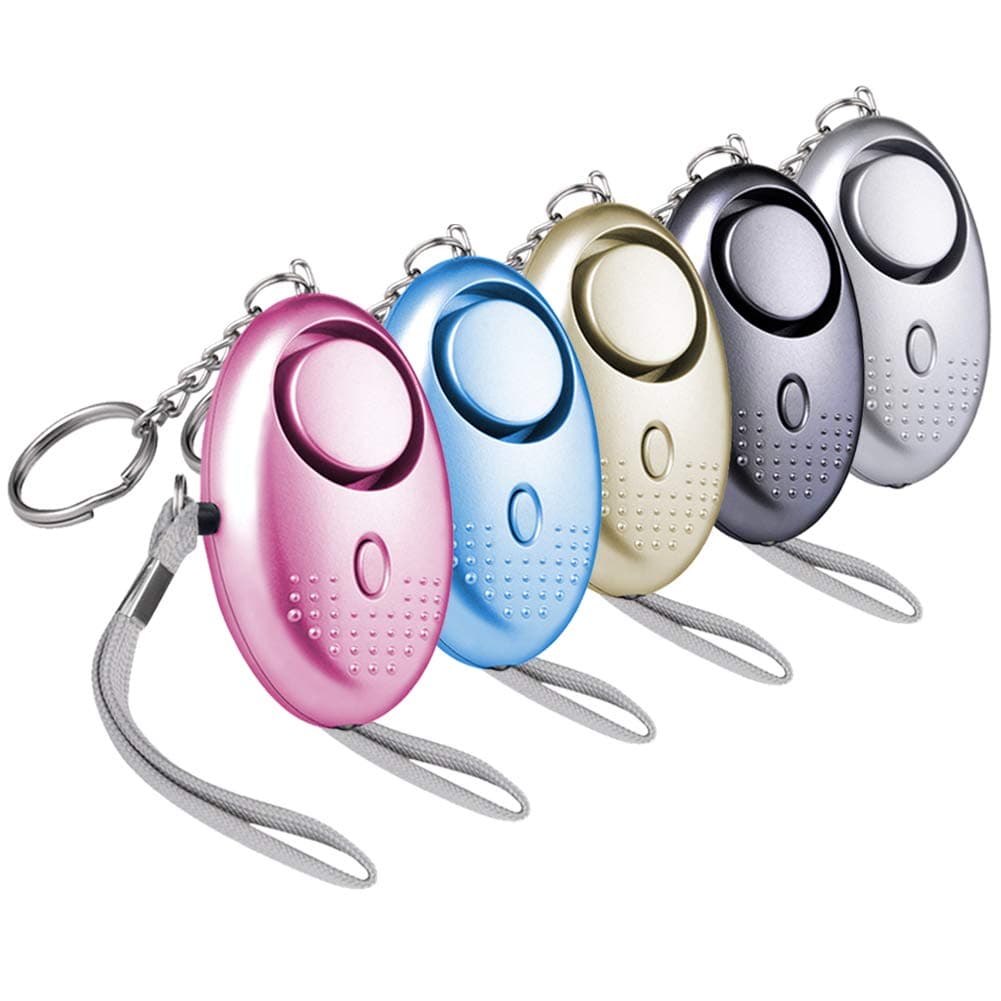 Deeram 5 PACK 145DB Emergency Personal Alarm Self-Defense Security Alarm Keychain with Bright LED Light Perfect for Women Kids and Elders, 5 COLOR