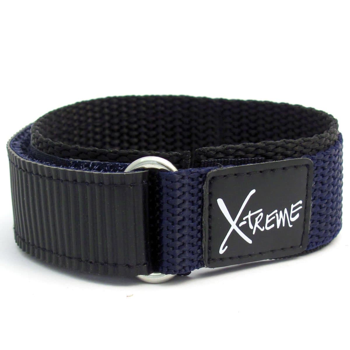 New X-Treme 20mm Tough Secure Hook & Loop Nylon Watch Band Strap Gents Men's with Ring End - Dark Blue