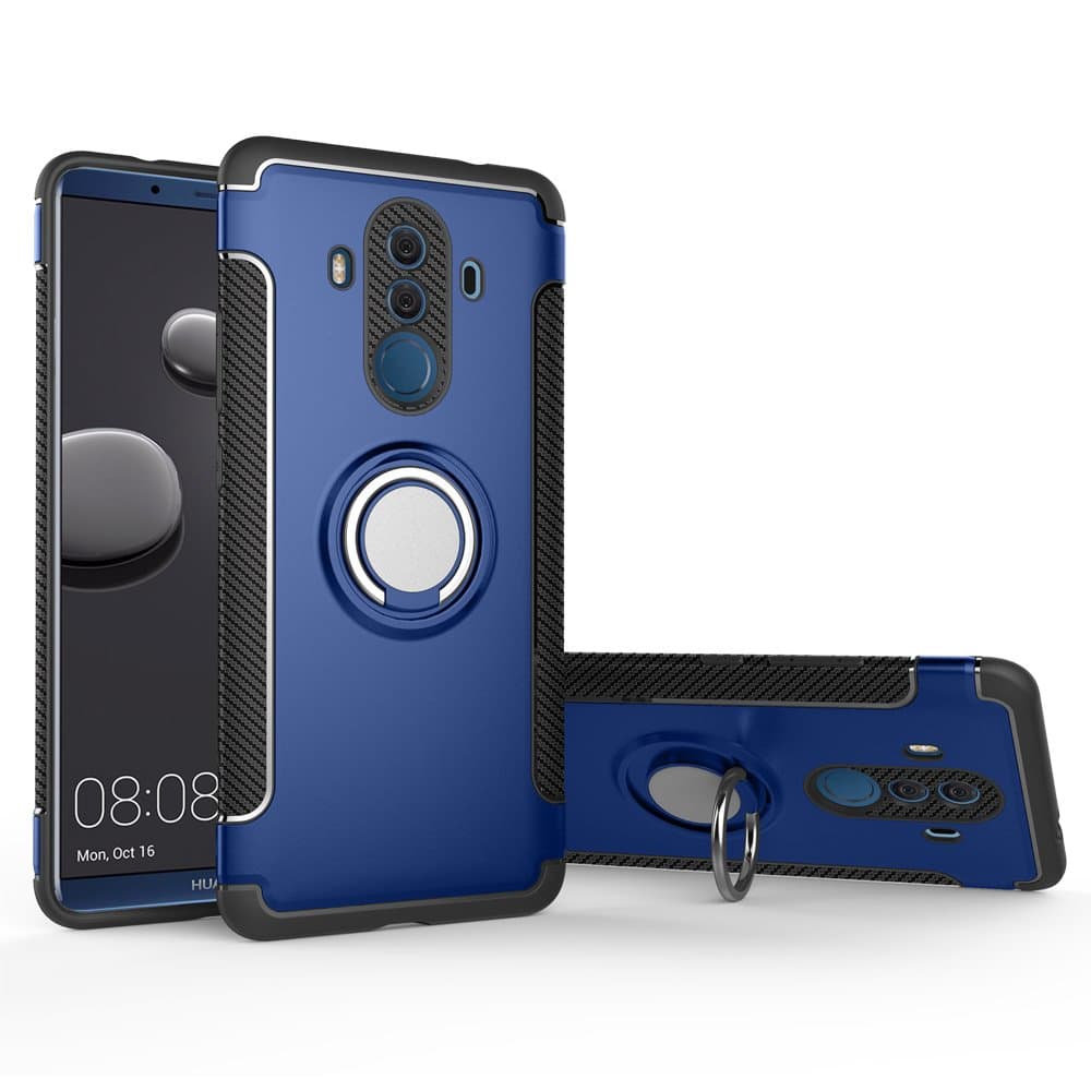 BLUGUL Huawei Mate 10 Pro Case, 360 Degree Rotating Ring Grip, Compatible with Magnetic Car Mount, Cover for Huawei Mate 10 Pro Blue