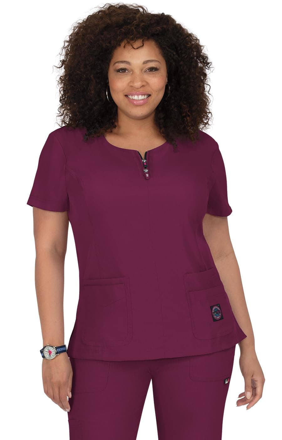 Lite Serenity Women's 4-Pocket Zipper Neck Scrub Top
