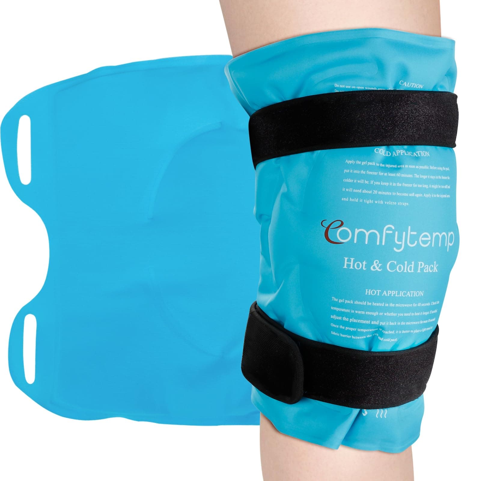 Flexible Knee Ice Pack Wrap, Reusable Gel Cold Pack for Knee Pain Relief, Hot & Cold Compress for Knee Joint Support & Comfort, Soothes Discomfort from Exercise, Stiffness, Bruises & Sprains