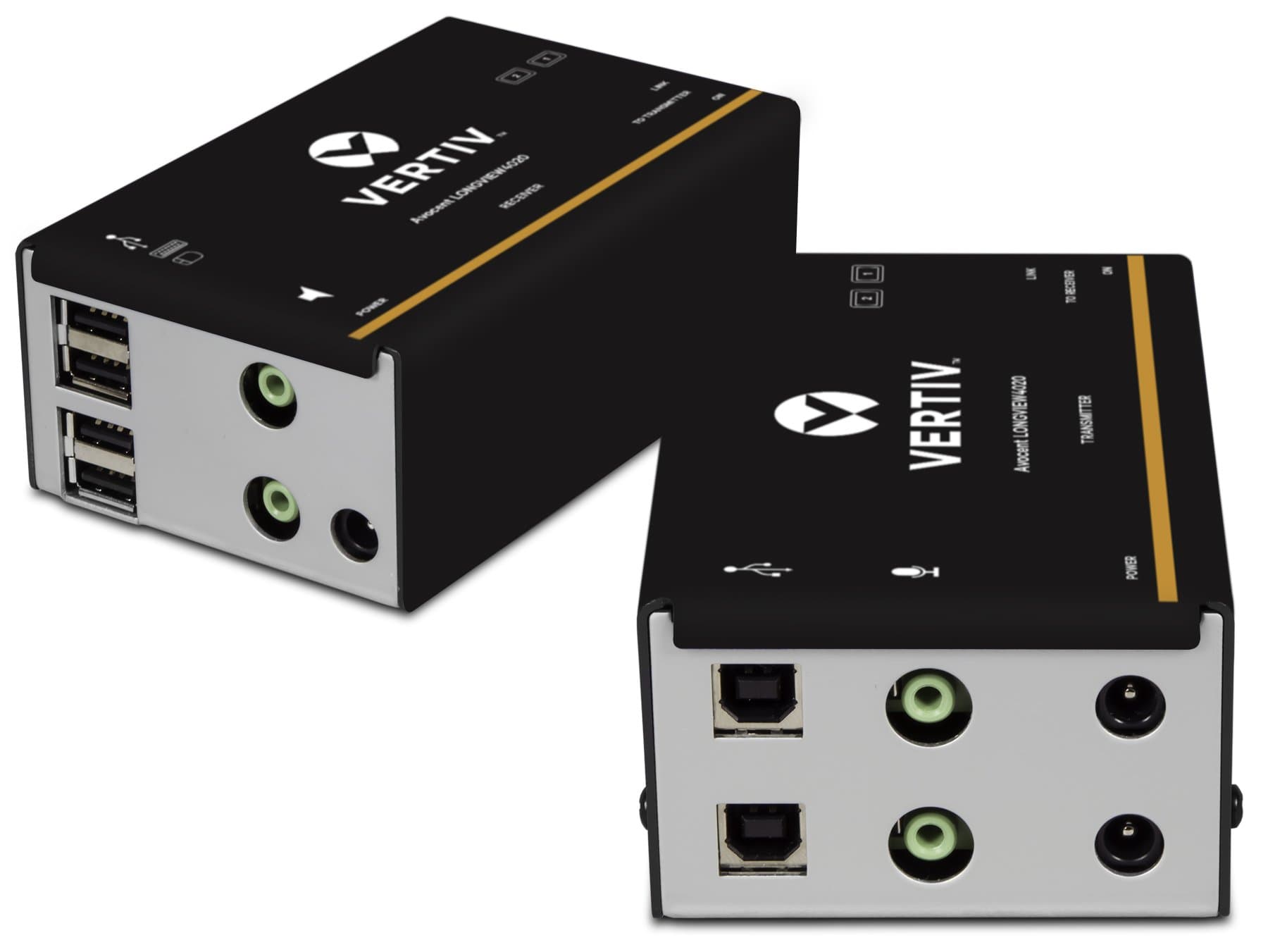 AvocentVertiv LV 4020P High-Performance HD KVM Extender Kit with Receiver & Transmitter, VGA, Dual Monitor, Extend up to 50 m. / 164 ft. (4020P)