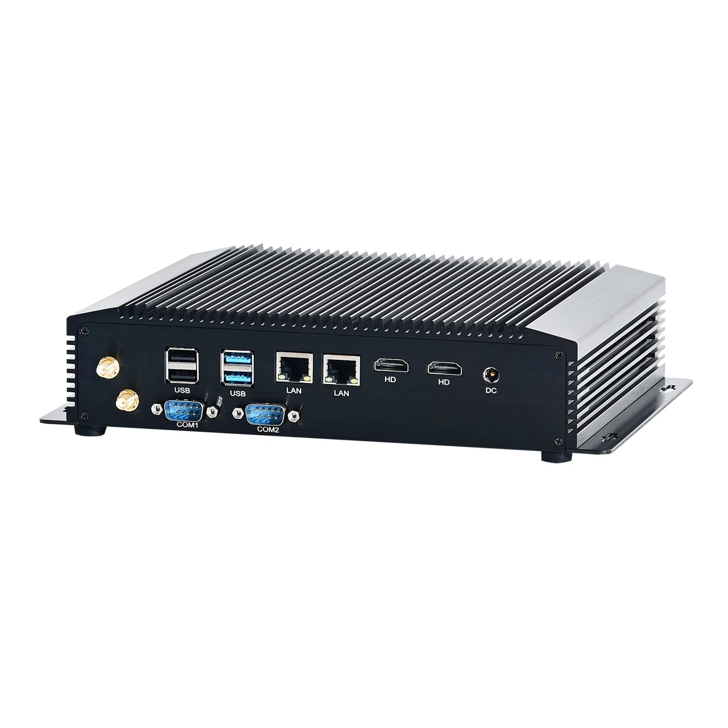 Industrial Embedded PC, Mini Computer, IPC, Windows 11 Pro or Linux Ubuntu, Intel Core I7 1065G7, HUNSN IM09, WOL, PXE Supported, 2 x LAN, 2 x HDMI, 2 x COM, Smart Fan, 8G RAM, 256G SSD