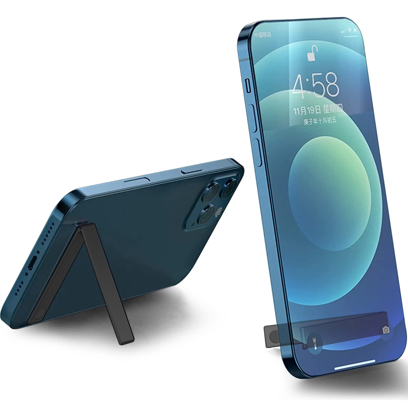 Viana Mini Phone Stand - Adjustable Angle Mobile Holder for Neck-Friendly Viewing Experience, Compatible with Any Flat Surface Smartphone or Phone Case, Lightweight and Durable Aluminum Alloy Kickstand