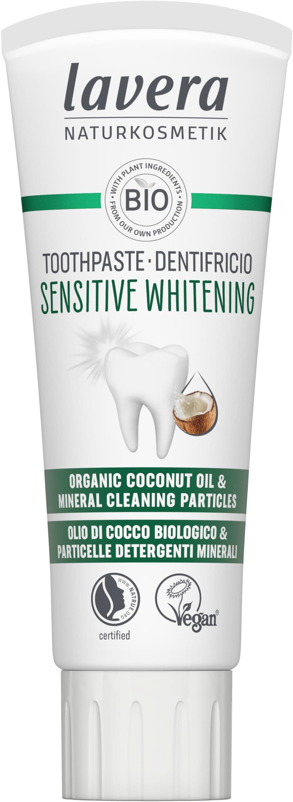 Lavera Organic Sensitive Whitening Toothpaste with Fluoride 75 ml
