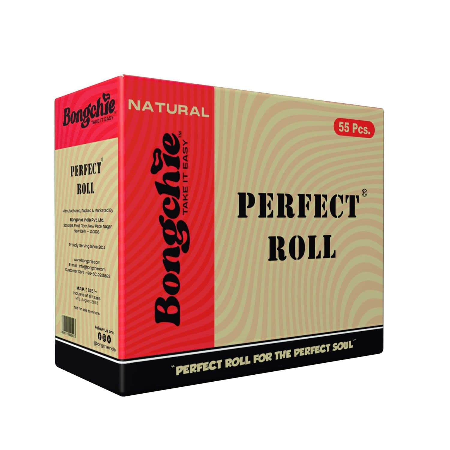 Bongchie Perfect Natural King Size Roll Box - 55 Pcs (Brown)