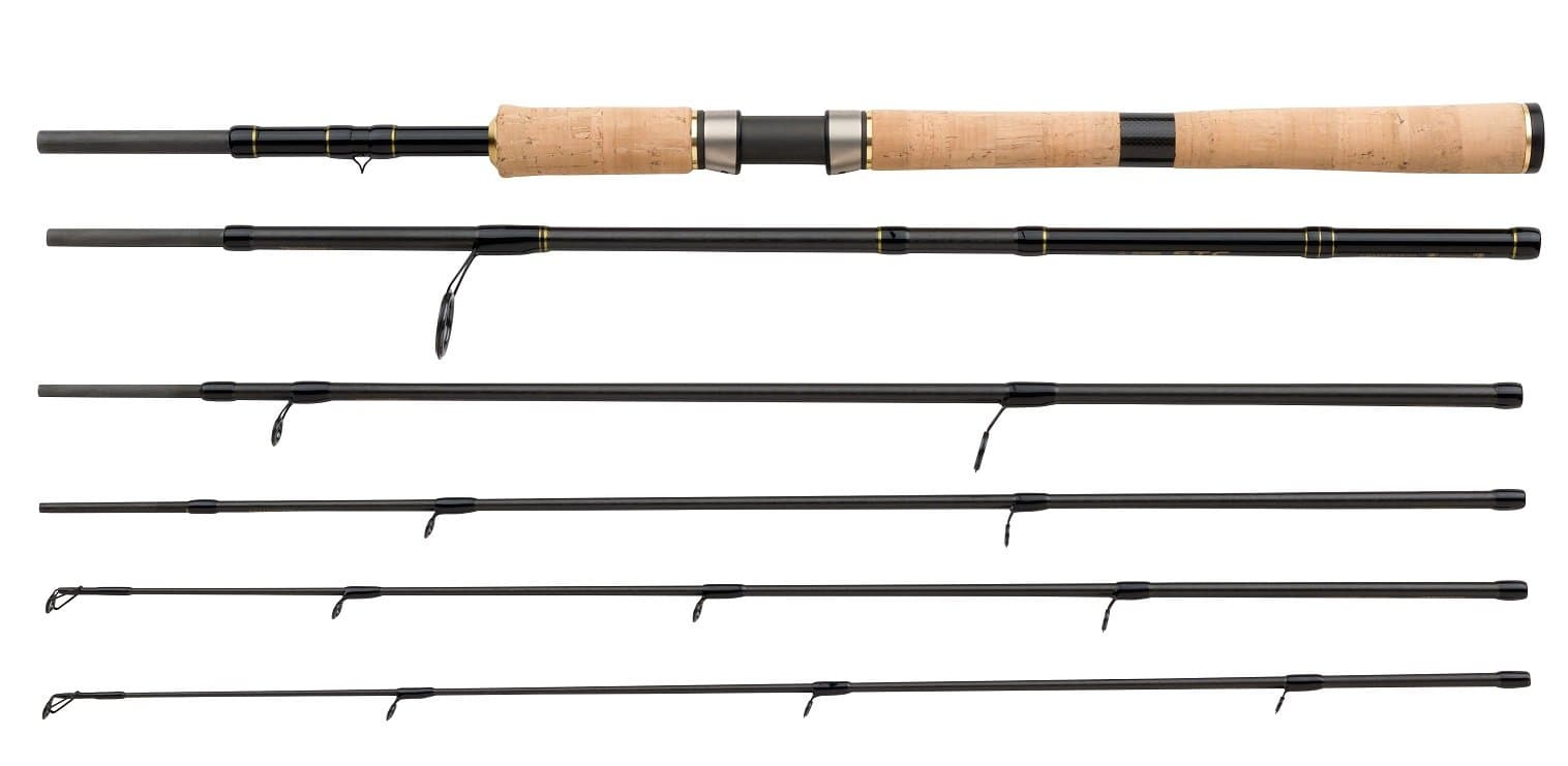 SHIMANO BeastMaster S.T.C. Spinning Twin Tip, Castingweight 0.25oz-0.74oz Or 0.50oz-1.40oz, 8.30ft Or 6.70ft, 5 Parts Travel Spinning Fishing Rod, TBMSP2520