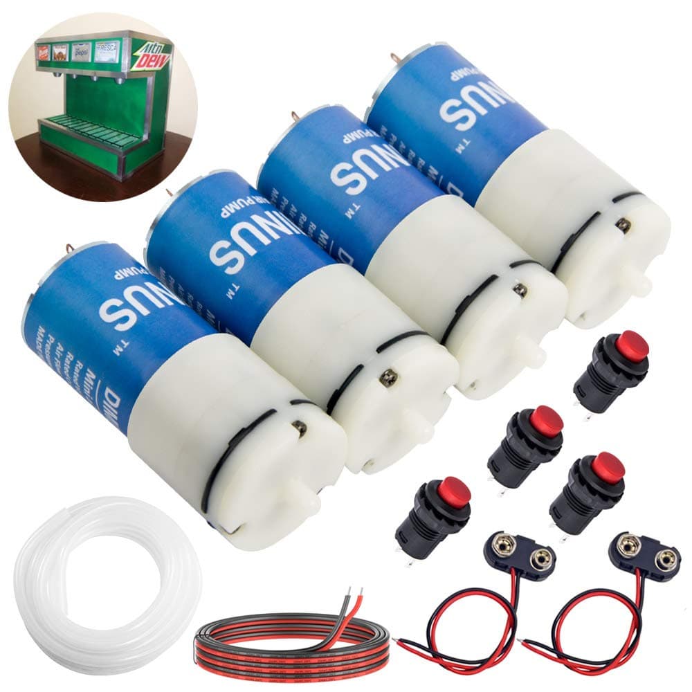 DIMINUS DC 6V Mini Air Pump Motor, DIY and Replacement Accessories, Best for Aquarium Tank Oxygen Circulate (4 Pack)