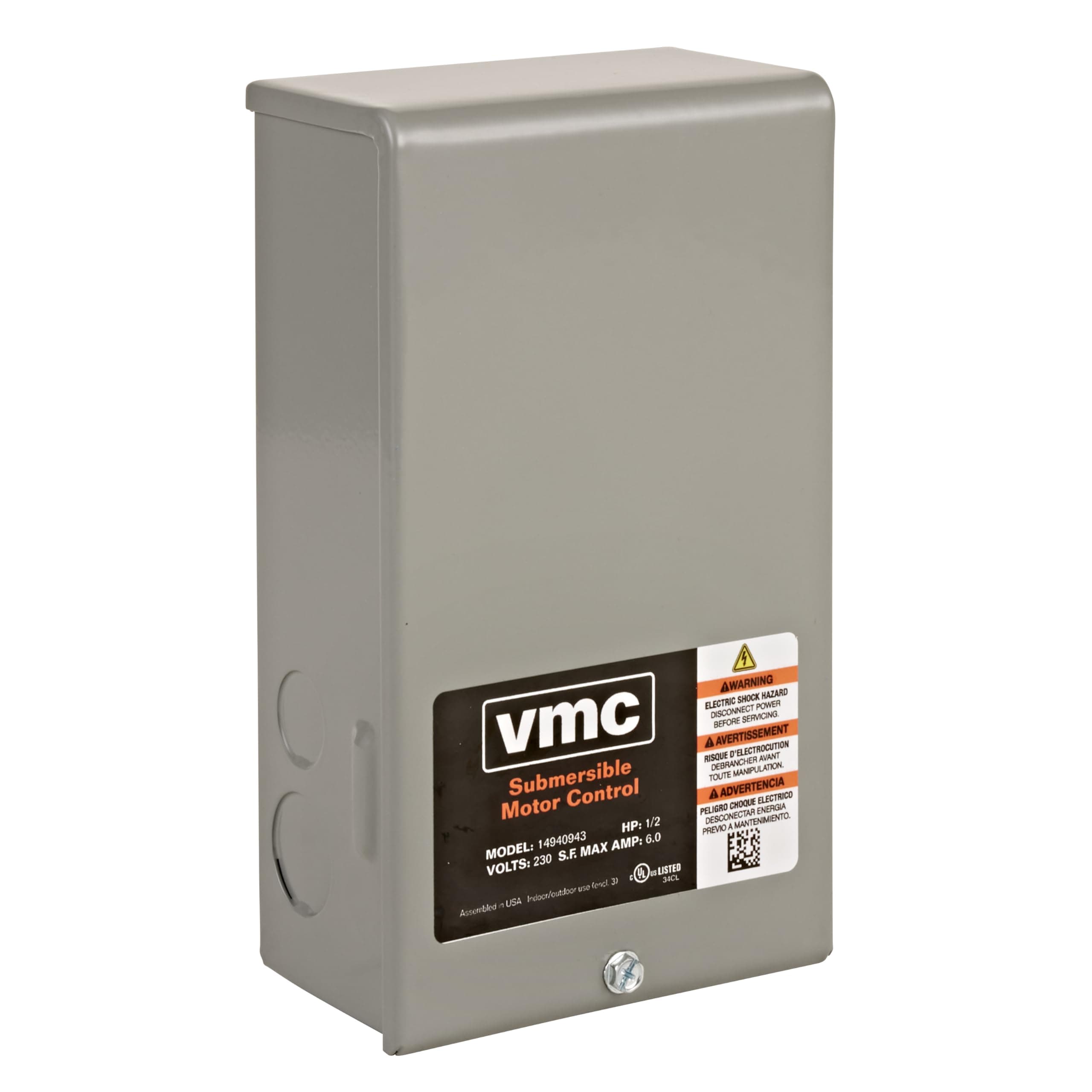 Red Lion RLCB10-230 1-HP 230-Volt VMC Control Box for Submersible Well Pump, Grey, 640191