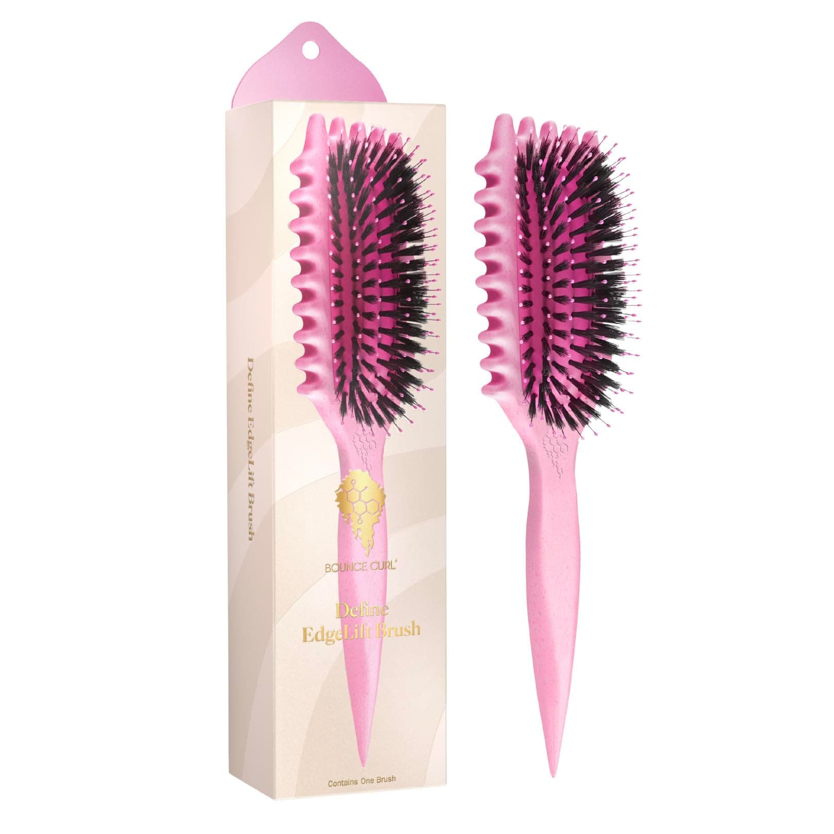 Define EdgeLift Brush, 5-in-1 Tool for Effortlessly Defined Curls, Waves & Coils, Reduces Frizz - Pink