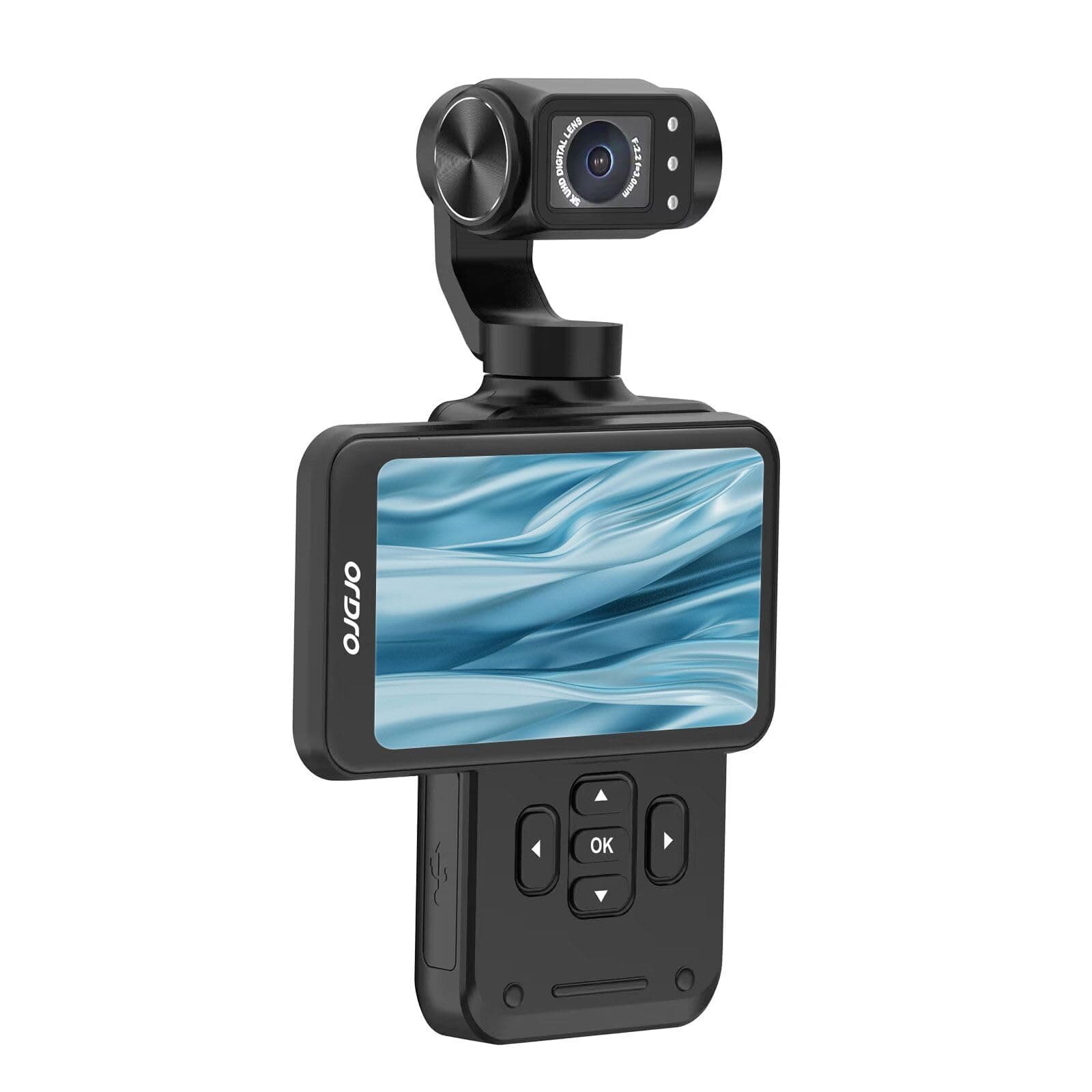 M5 5K Pocket Camera | Action Camera | 3-Axis Gimbal Stabilization | 3.5-inch Rotating Touch Screen | IR Night Vision | Wide Angle | Long Battery Life| 4K Handheld Camcorder for YouTube Vlogging