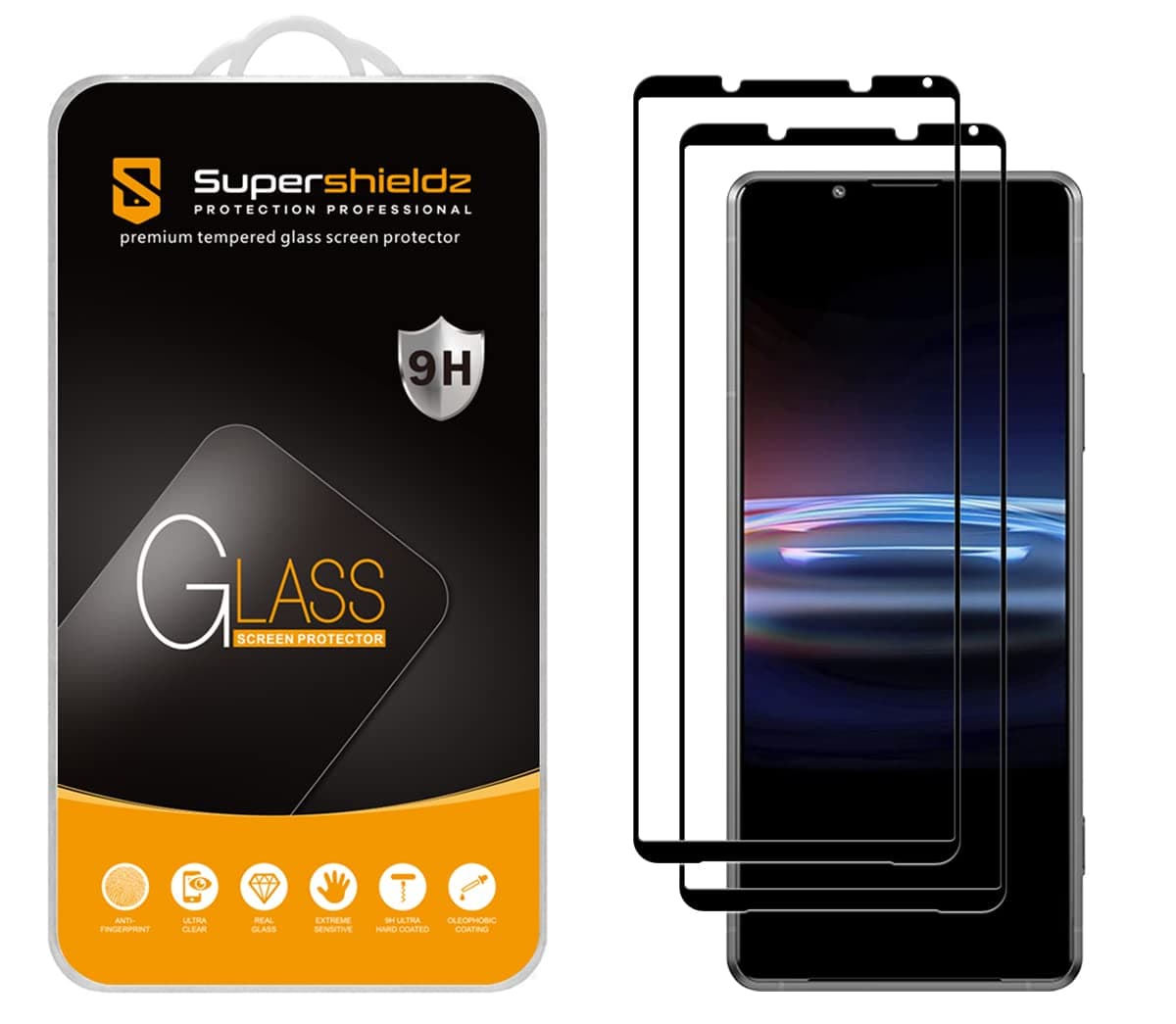 (2 Pack) Designed for Sony (Xperia Pro-I) Tempered Glass Screen Protector, (Full Screen) Anti Scratch, Bubble Free (Black)