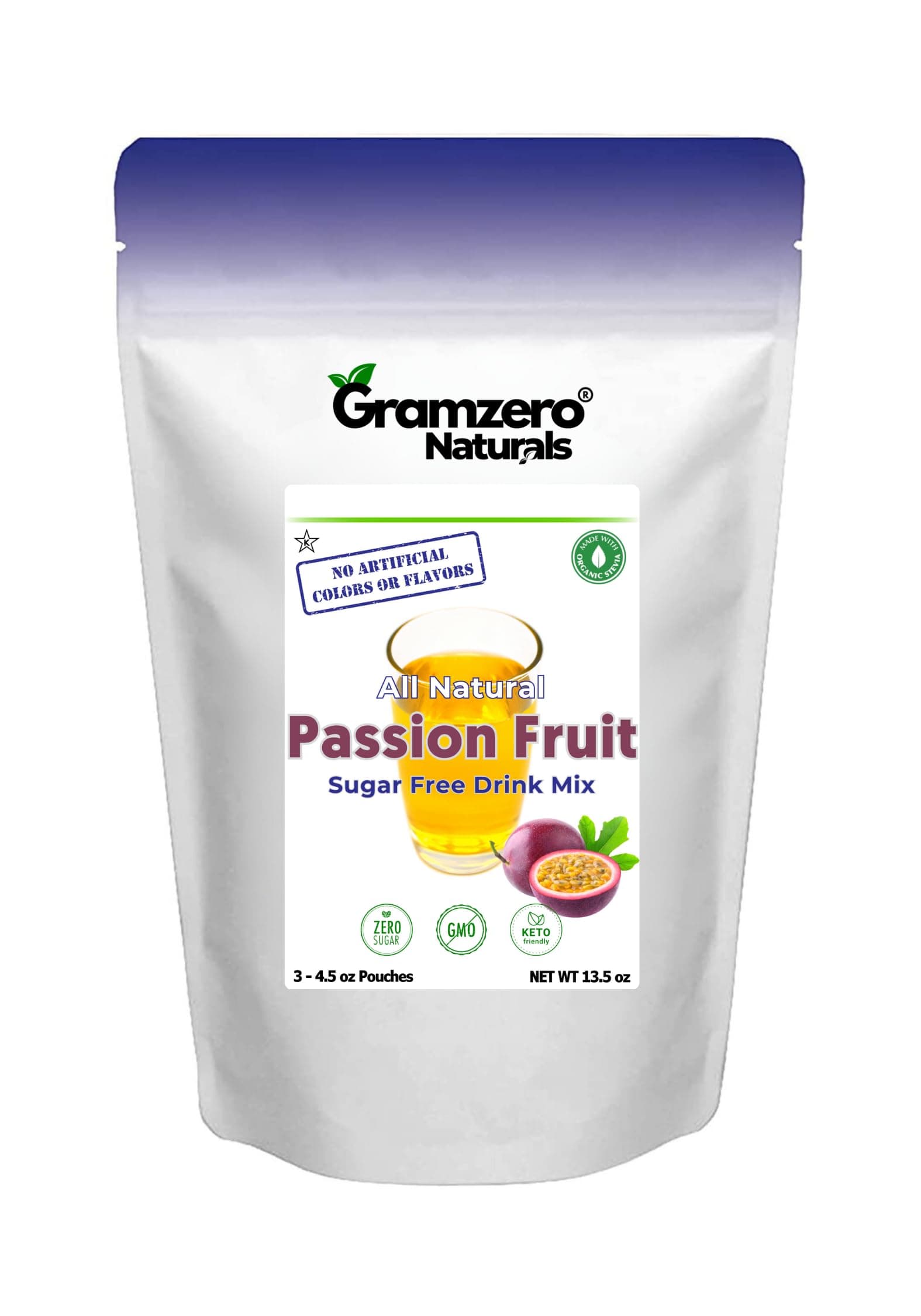 All Natural Passion Fruit Zero Calorie Sugar Free Drink Mix, Great For Nutrition Club Loaded Tea, Stevia Sweetened