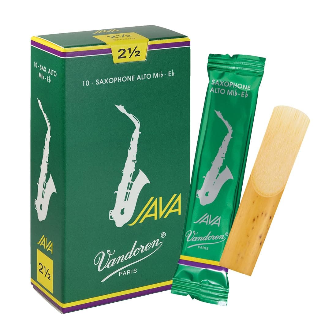 Vandoren SR2625 Alto Sax JAVA Reeds Strength 2.5; Box of 10