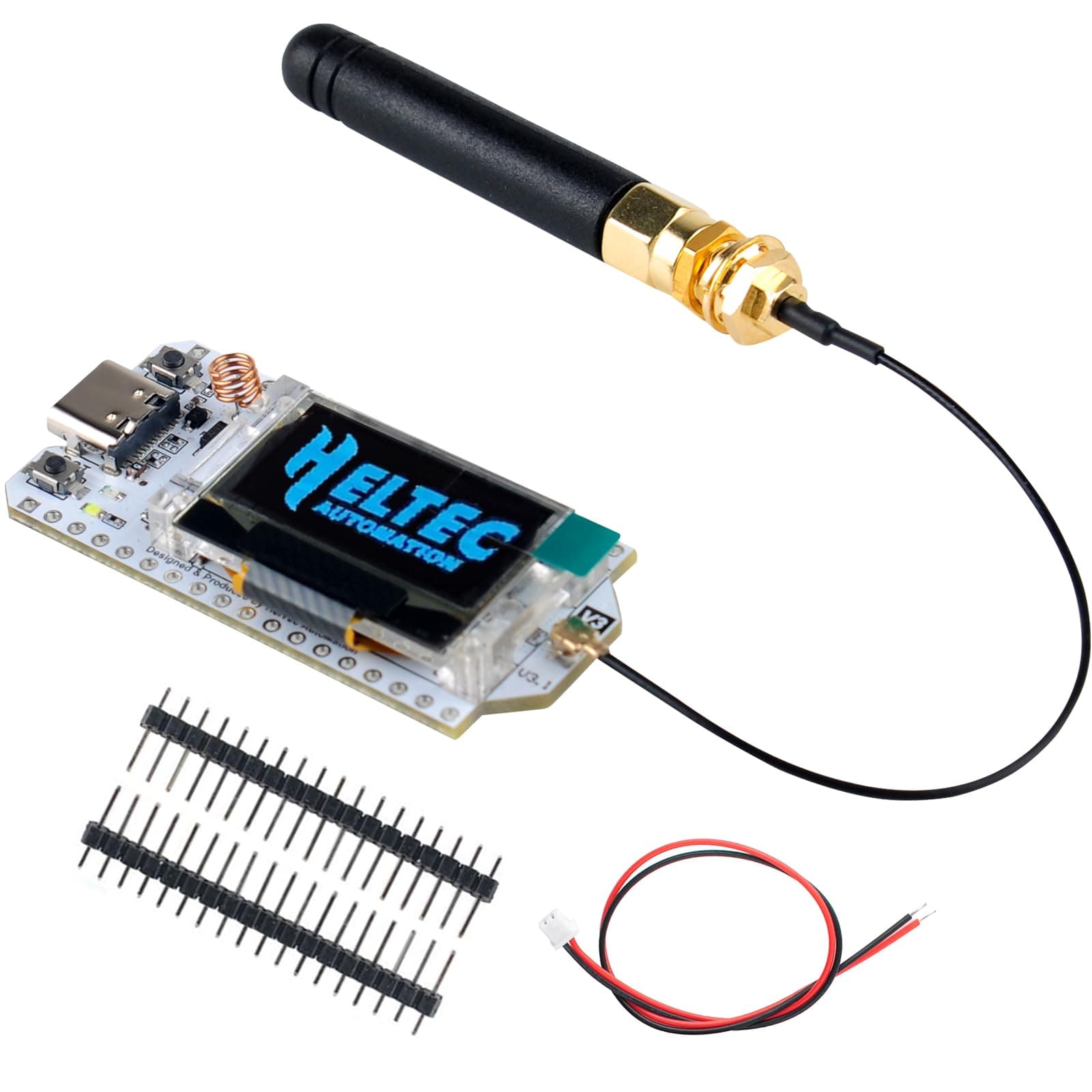 ESP32 Lora V3 Development Board Kit WiFi+BLE SX1262 Lora32 0.96inch OLED Display Module + 915MHz 2Dbi Antenna for Arduino NodeMCU IoT (1 Sets)