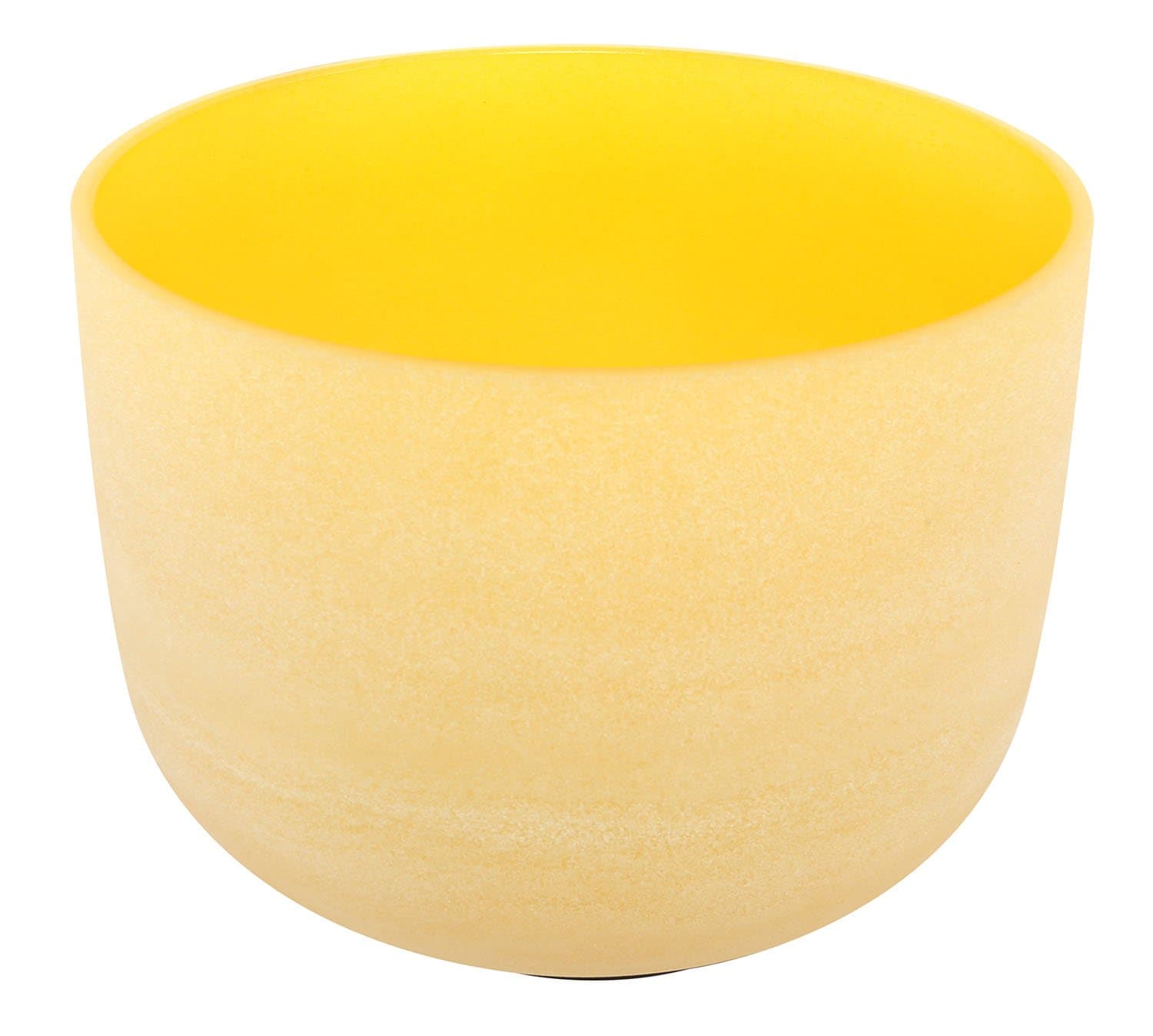 Yellow Color Frosted Crystal Singing Bowl Note E Solar plexus Chakra 35 cm/14 inch Best and Highest Quality Sound & Material Suede Yellow Mallet Included