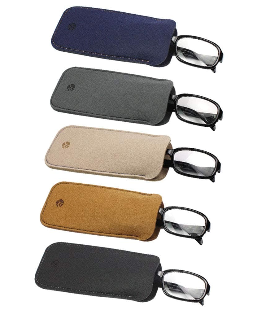 JAVOedge [5 PACK & 10 PACK], Multi Colors Soft Felt Slip In Eyeglass Cases, Microfiber Cloth for Sunglasses & Reading Glasses