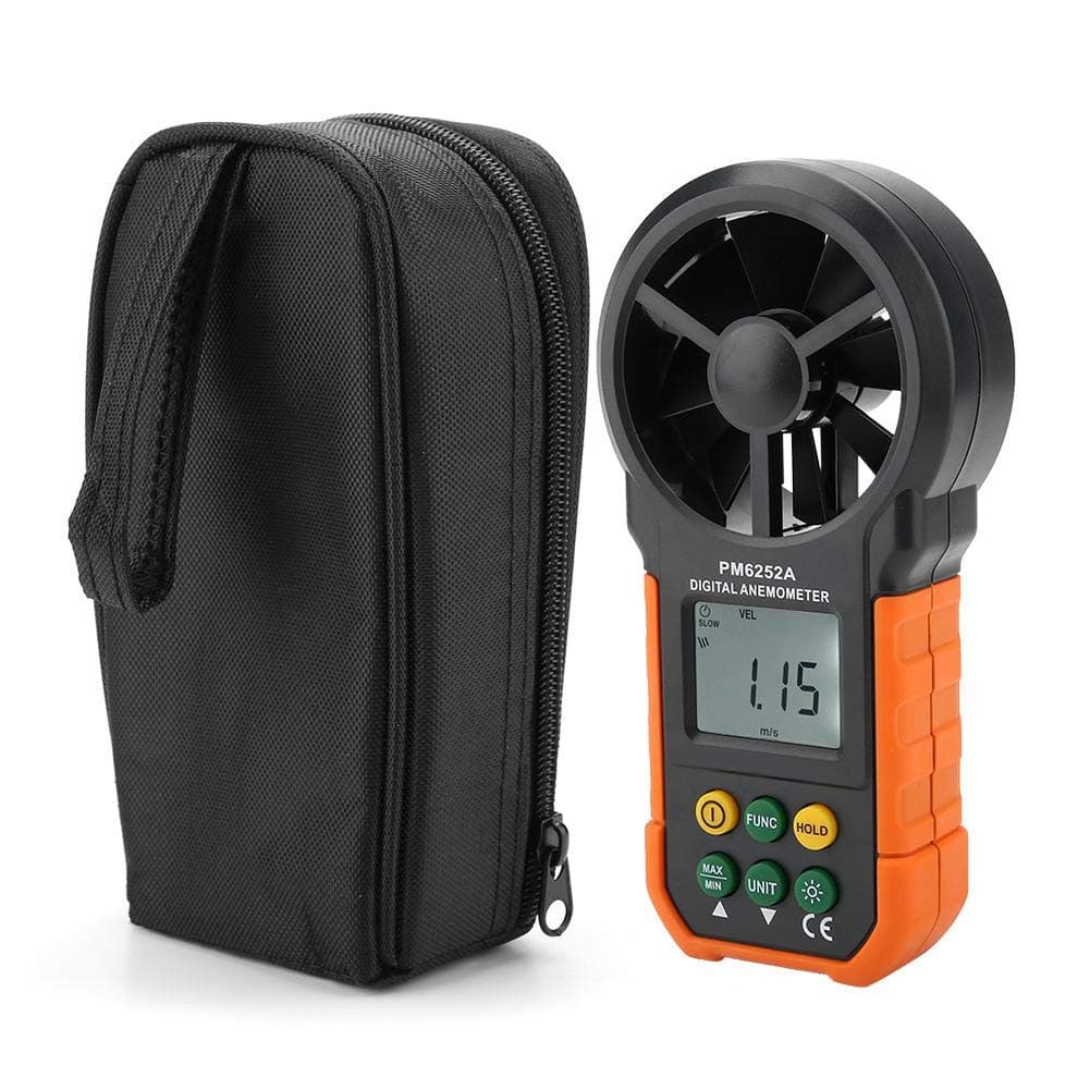 Digital Anemometers, PM6252A Digital Wind Speed Meter Air Volume Measuring Anemometer LCD Wind Speed Gauge Handheld Air Measurement Thermometer Device