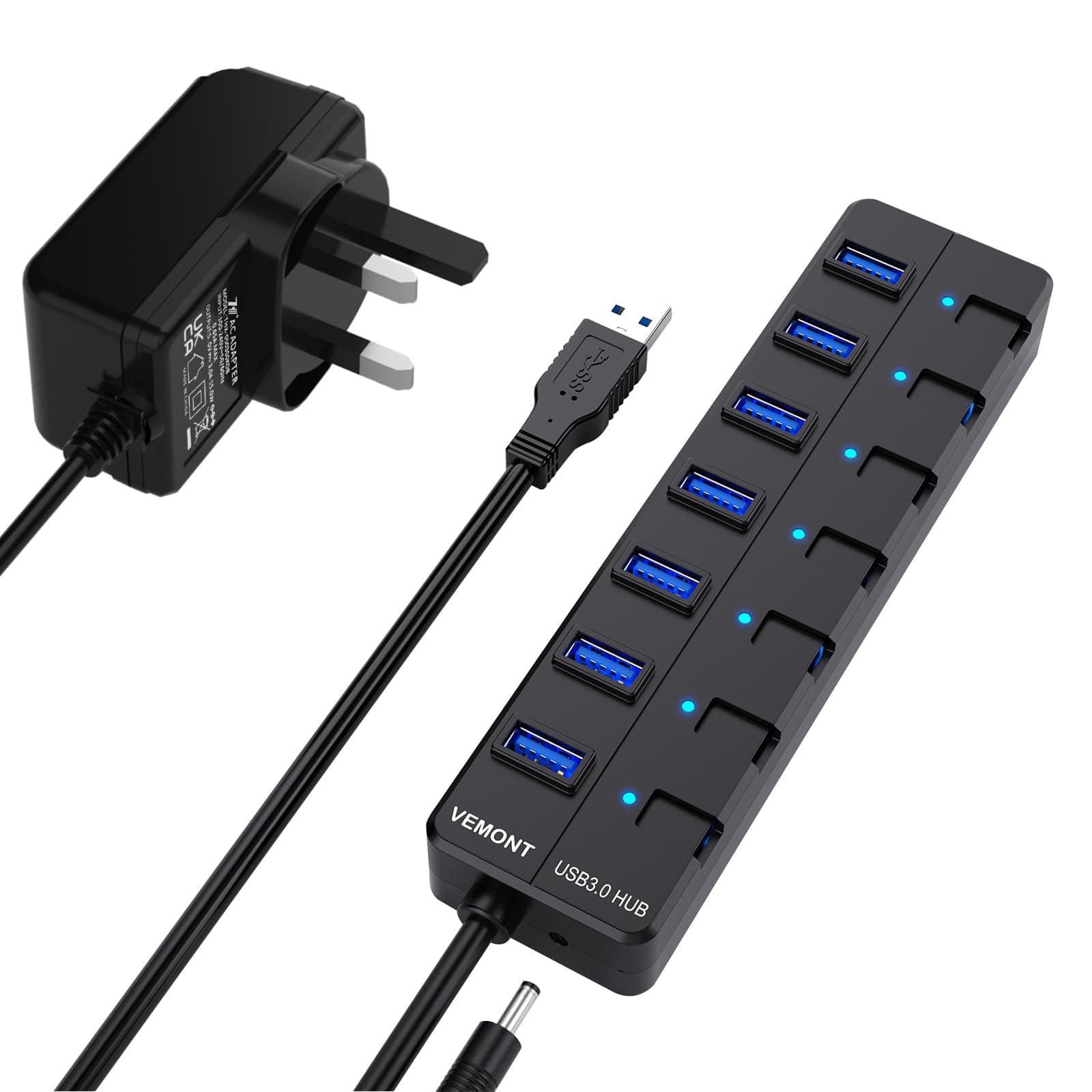 7 ports Powered USB 3.0 Hub