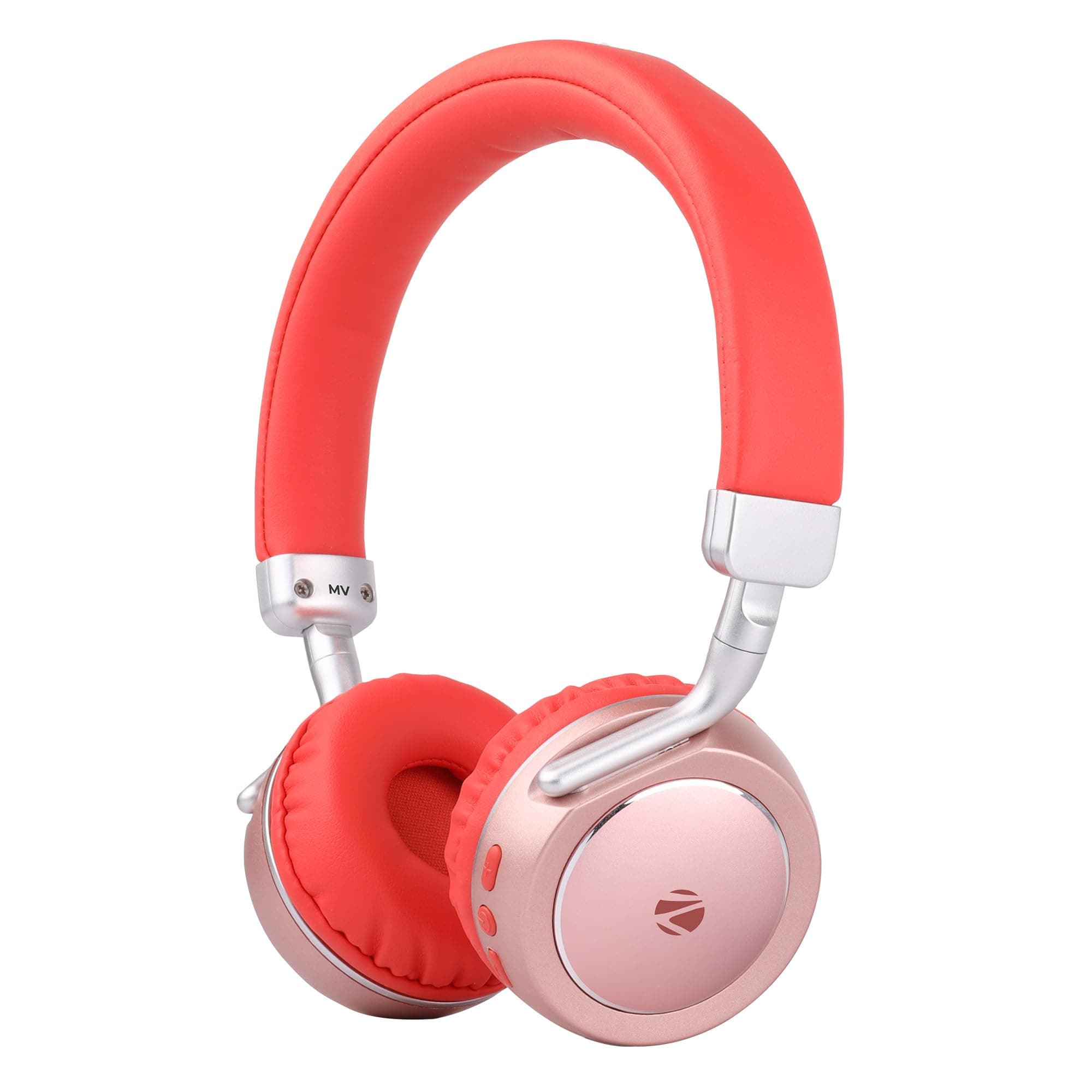 ZEBRONICS DUKE 2 Wireless Headphone, Supports Bluetooth, Dual Pairing, Deep Bass, up to 60h Battery Backup, AUX, Environmental Noise Cancellation, Gaming Mode, Now with Type C Charging (Red )