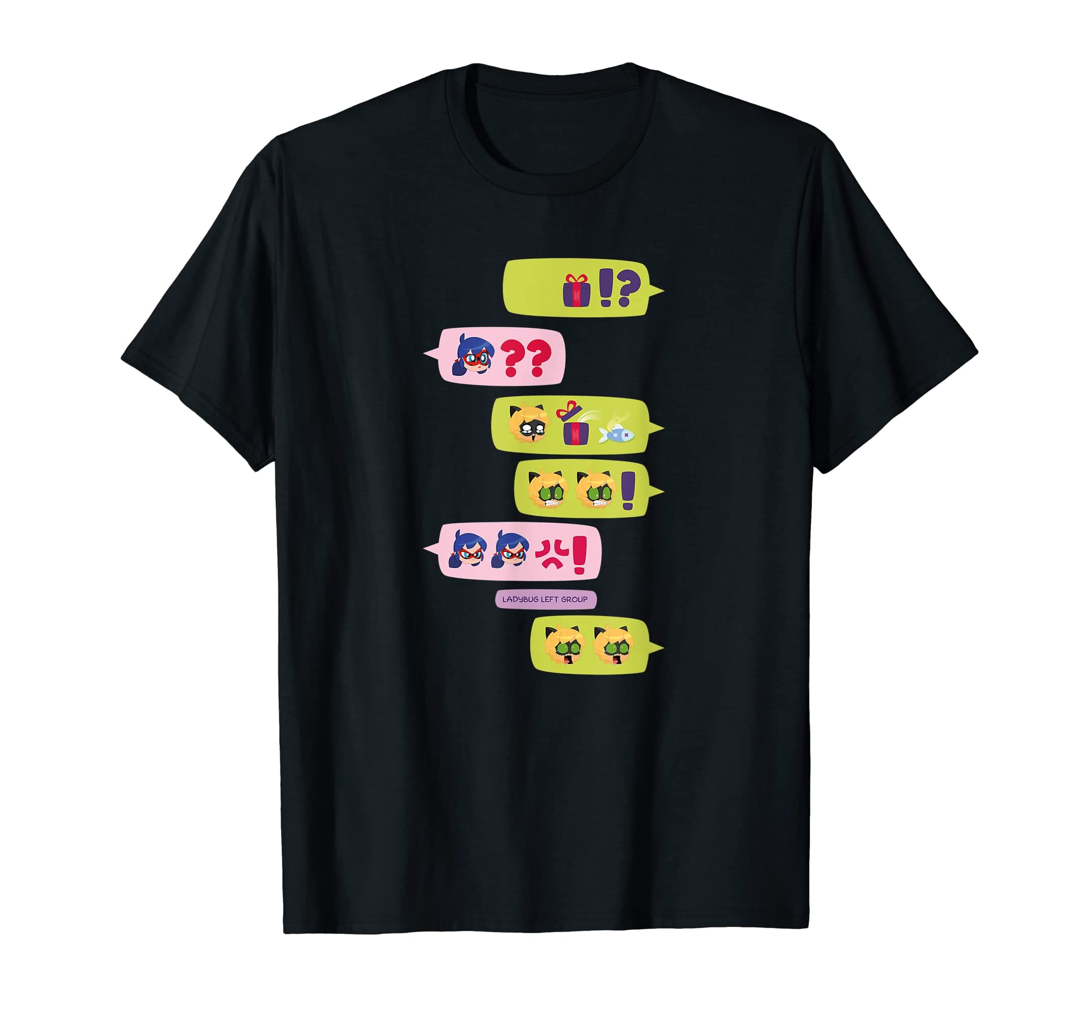 MiraculousLadybug Chibi Collection Text Conversation T-Shirt