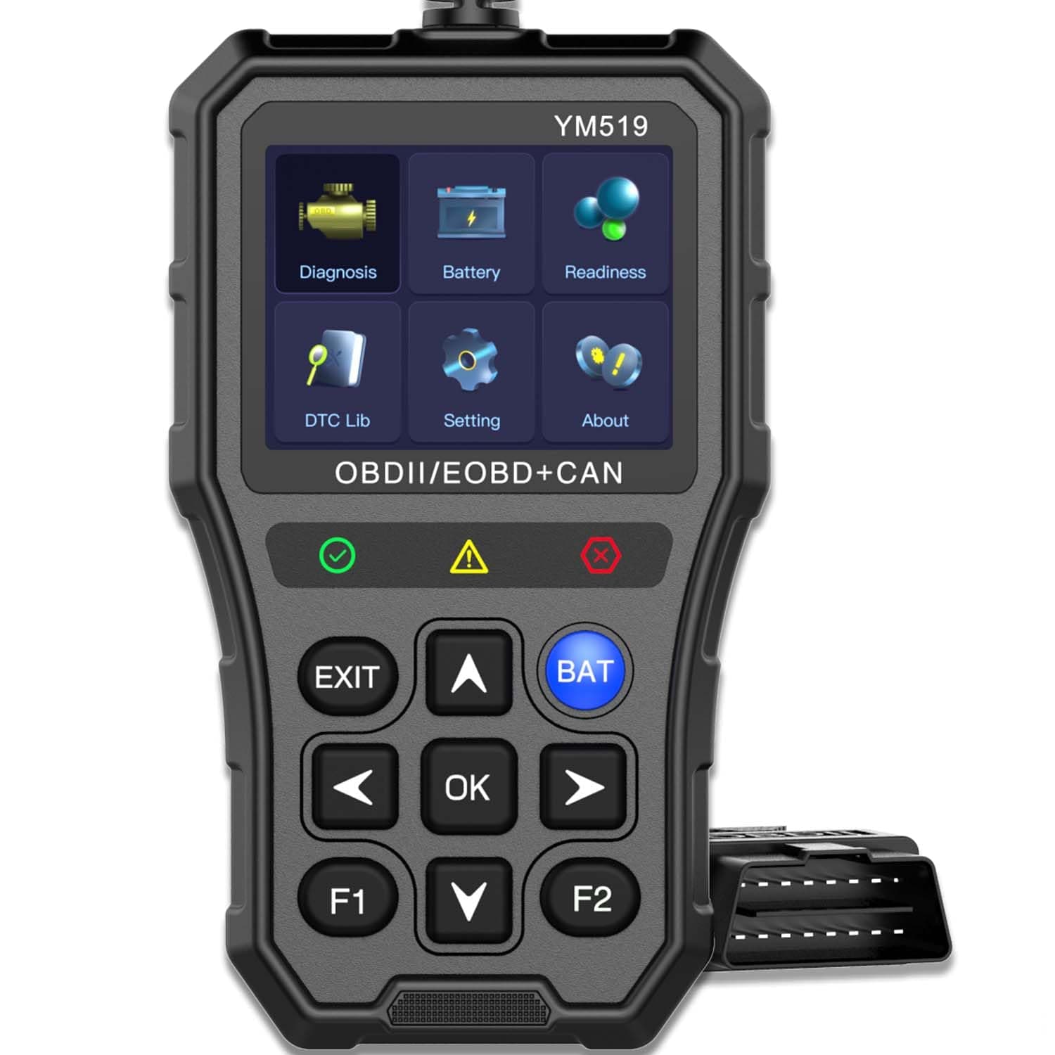 OBD2 Scanner Battery Tester CAN Diagnostic Scan Tool Color Screen Code Reader Engine Check Fault Light Scanner Car Diagnostic Scan Tools Read Voltage/Life for OBD2 Cars Since 1996 New (519)