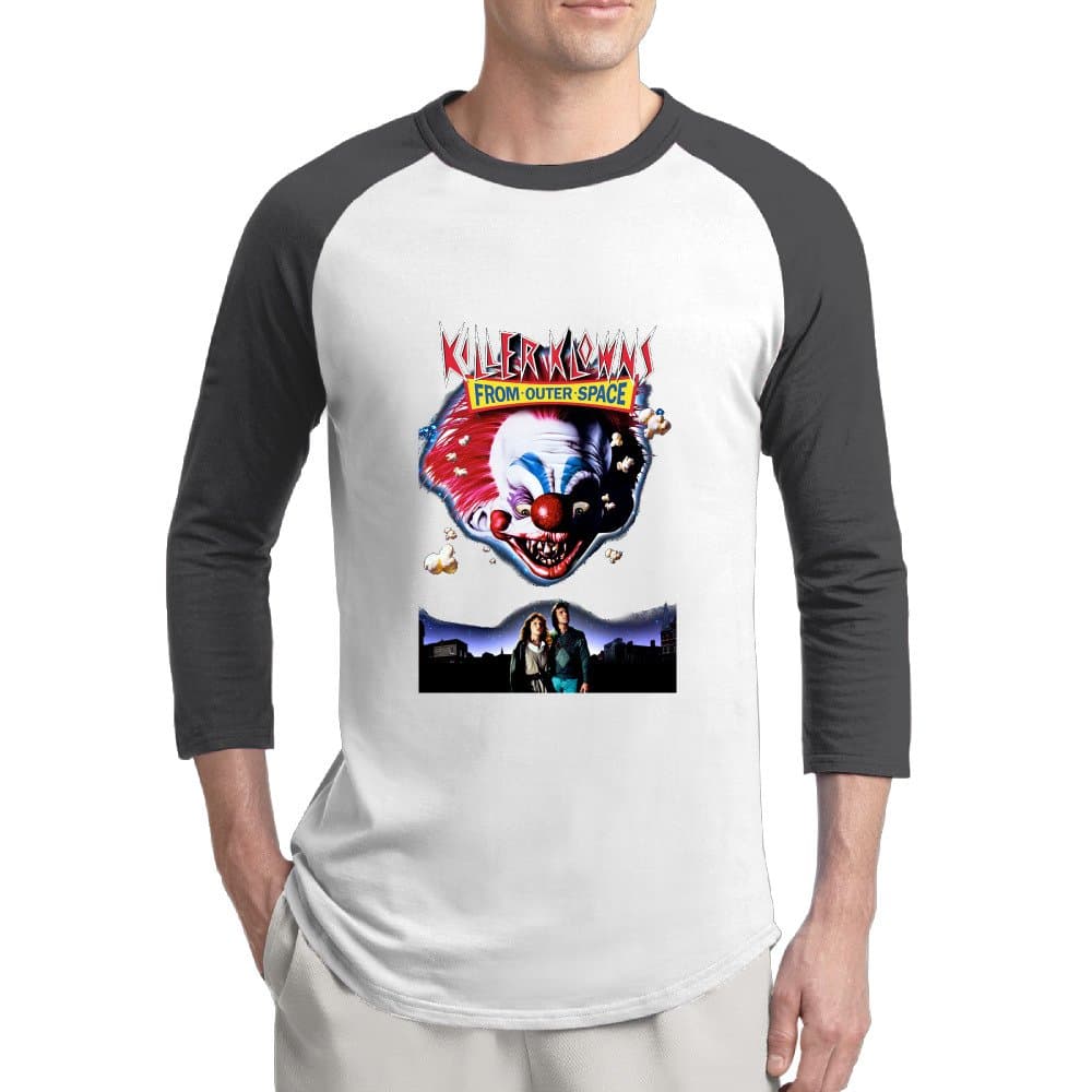 Men's 3/4 Sleeve Killer Klowns From Outer Space Raglan Shirts Vintage Baseball Shirts