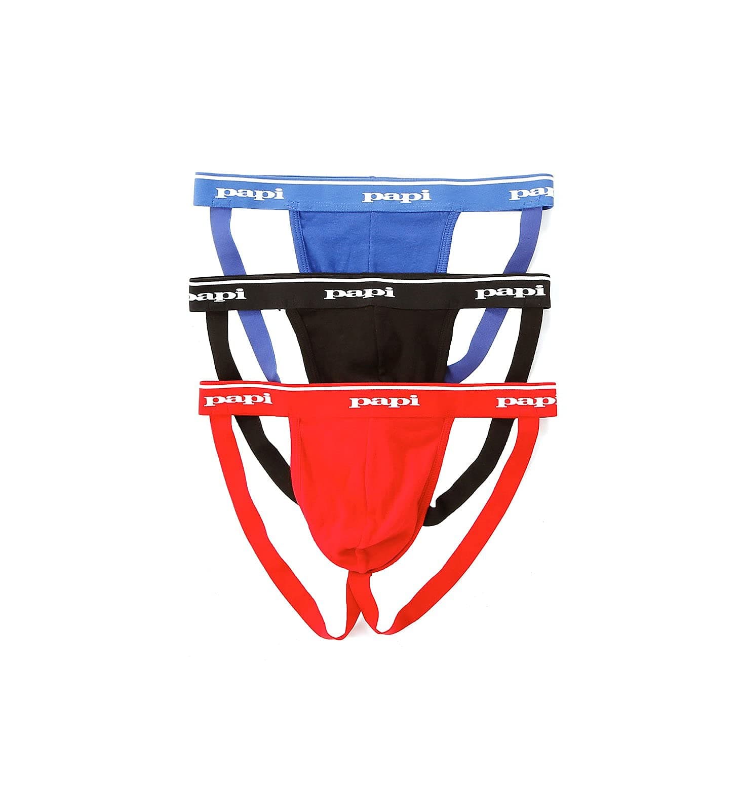 papi mens 3-pack Jockstrap, Athletic Supporter, Breathable Male Workout Underwear