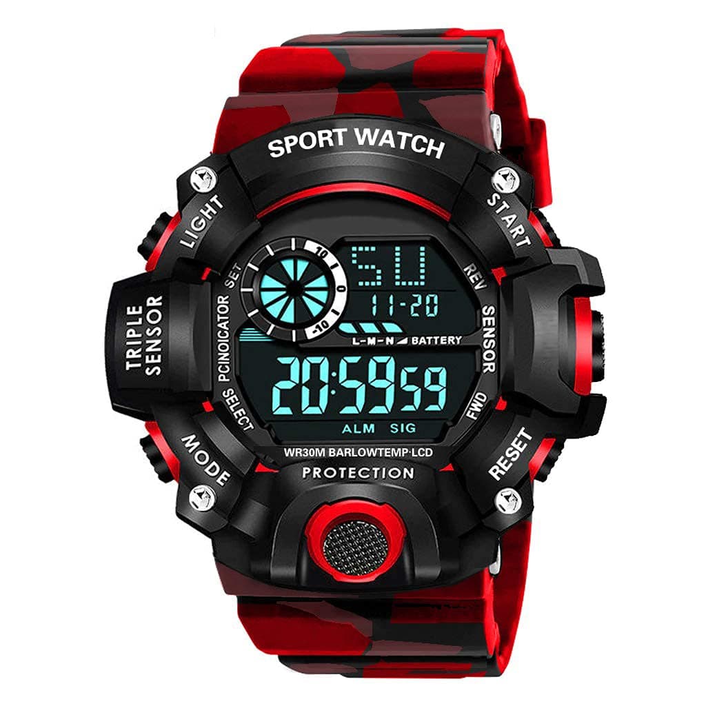 Premium Brand - A Digital Watch Shockproof Multi-Functional Automatic 5 Color Army Strap Waterproof Digital Sports Watch for Men's Kids Watch for Boys Watch for Men Pack of 1