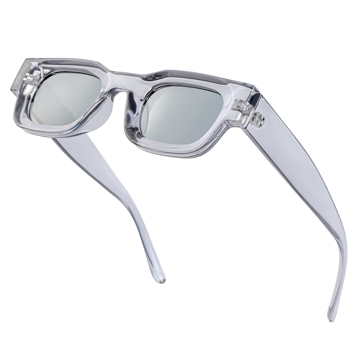 Thick Square Frame Sunglasses for Women Men Chunky Rectangle Polarized Sunglasses UV400 Protection