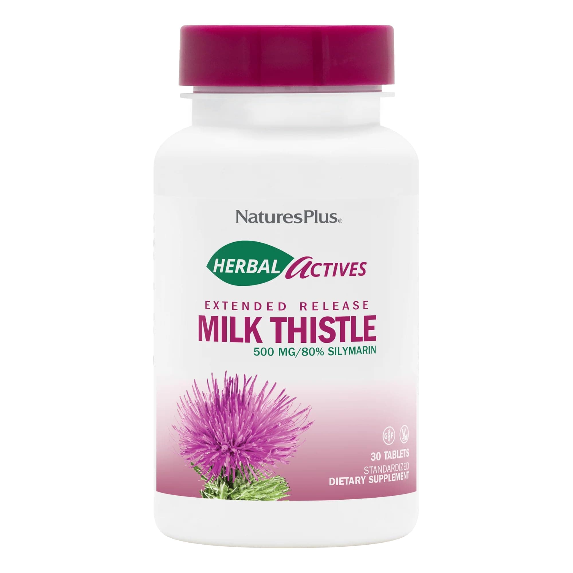 Herbal Actives Milk Thistle, Extended Release - 30 Tablets - Non-GMO, Vegetarian, Gluten Free - 30 Servings