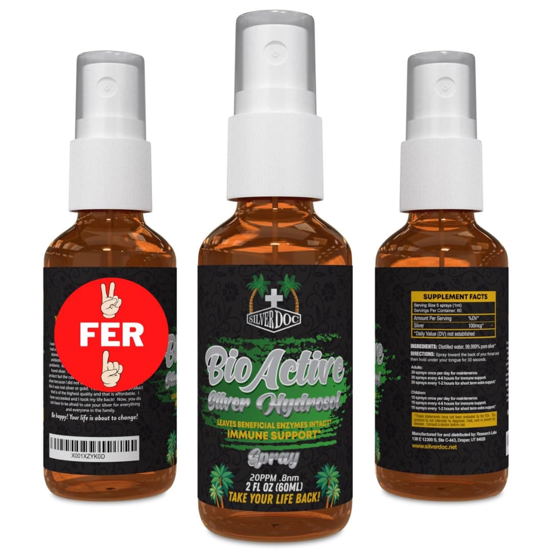 Silver Doc Silver Hydrosol Spray (2-2oz Bottles), Natural Alternative & Immune Support, Better Than Any Colloidal, SilverDoc is Most Effective
