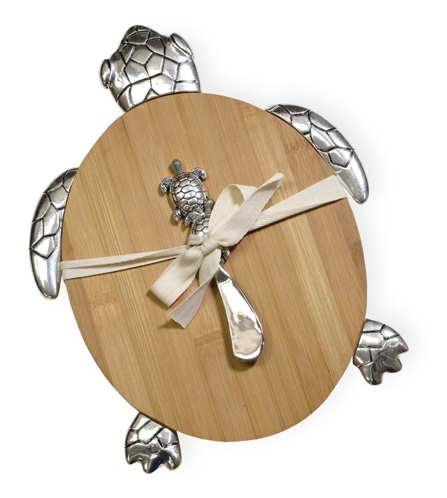 Bamboo Cutting Board & Spreader Set, Sea Turtle