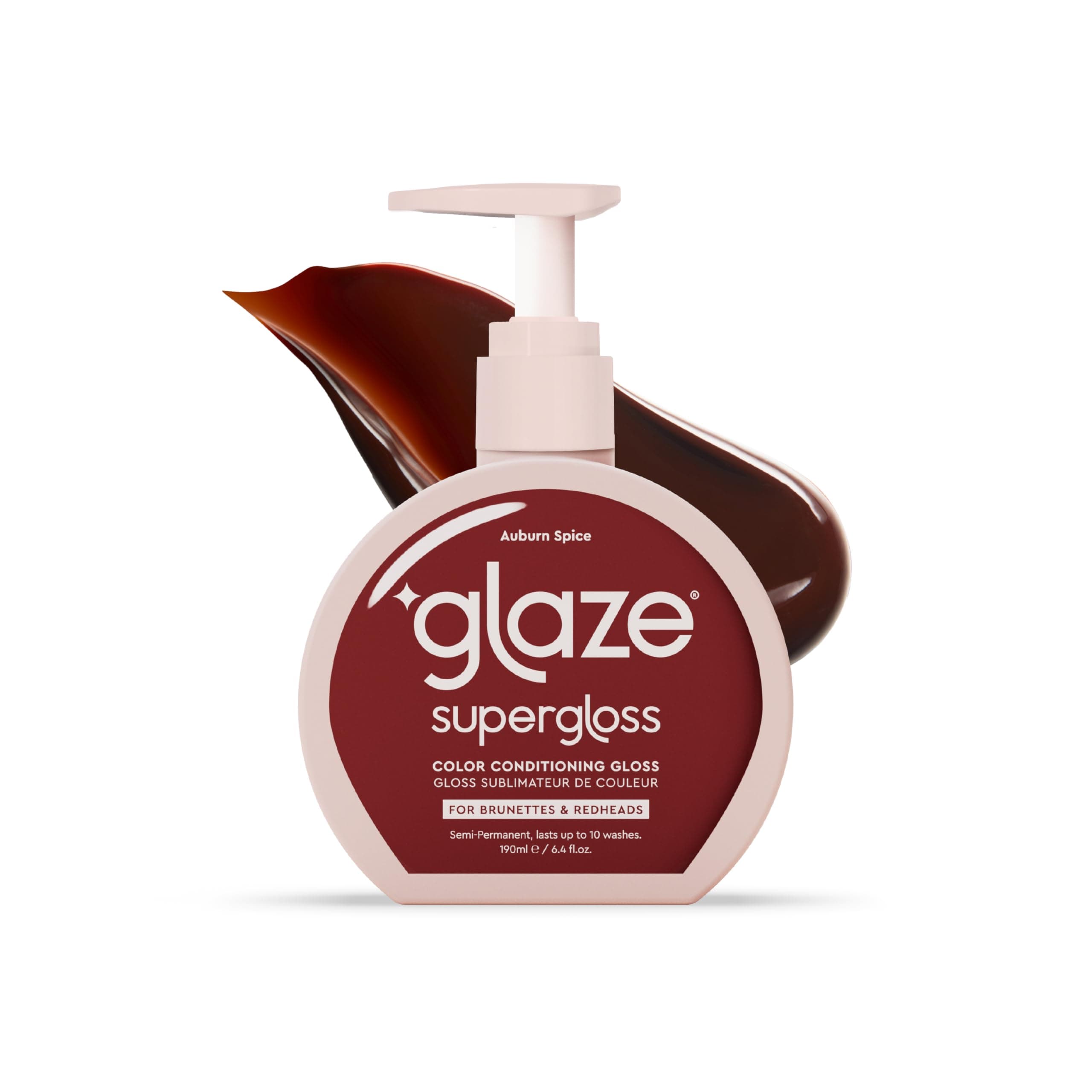 Glaze Color Conditioning Gloss - Tinted Moisturizer for Brown or Red Hair, Boosts Color and Shine, Repairs Damage - Auburn Spice, 6.4 oz