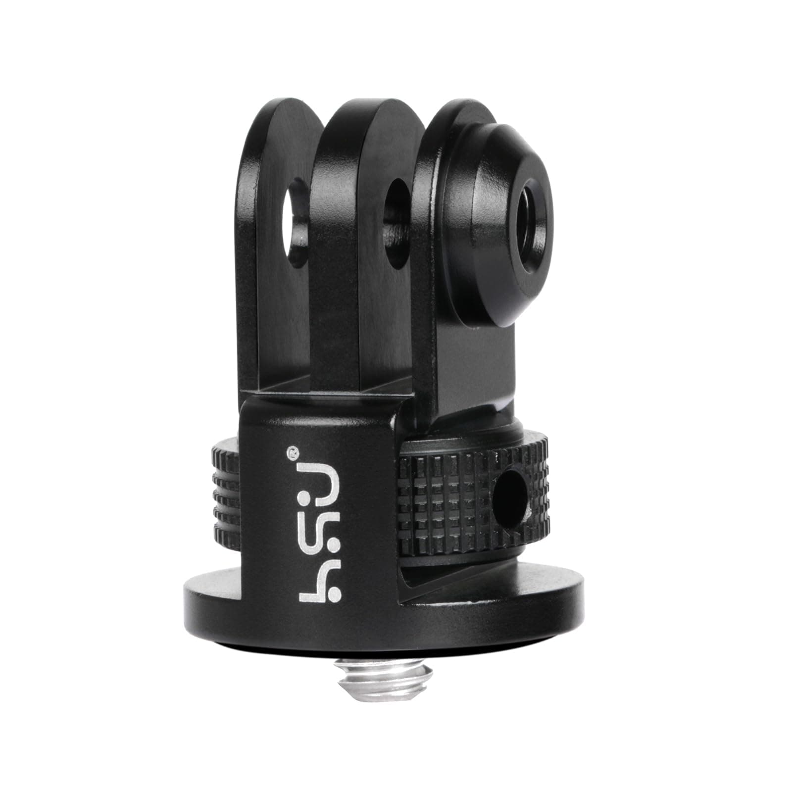 Aluminum Camera Tripod Mount Adapter, 1/4" 20 Camera Mount for GoPro Hero 11/10/9/8/7 Insta360 X3/X2/X/RS/R and Other Cameras (Black)