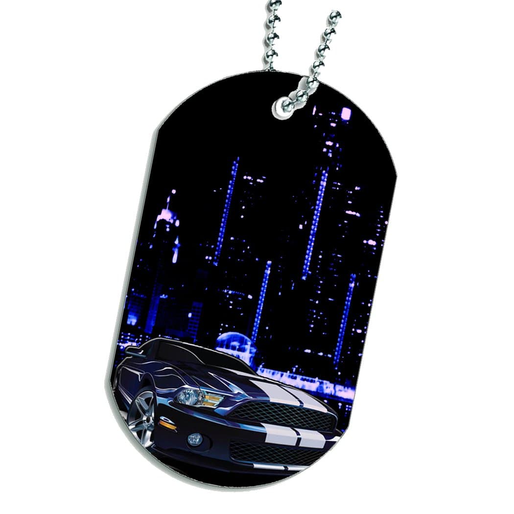 Mustang Dog Tag Necklace Keychain