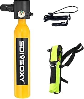 Evember Diving Cylinder - 0.5L Scubas Diving Tank Scubas Tank,3000Psi/200Bar Diving Air Tank, Scubas Diving Gear Set Scubas Oxygen Cylinder Kit, Snorkeling Dive Bottle