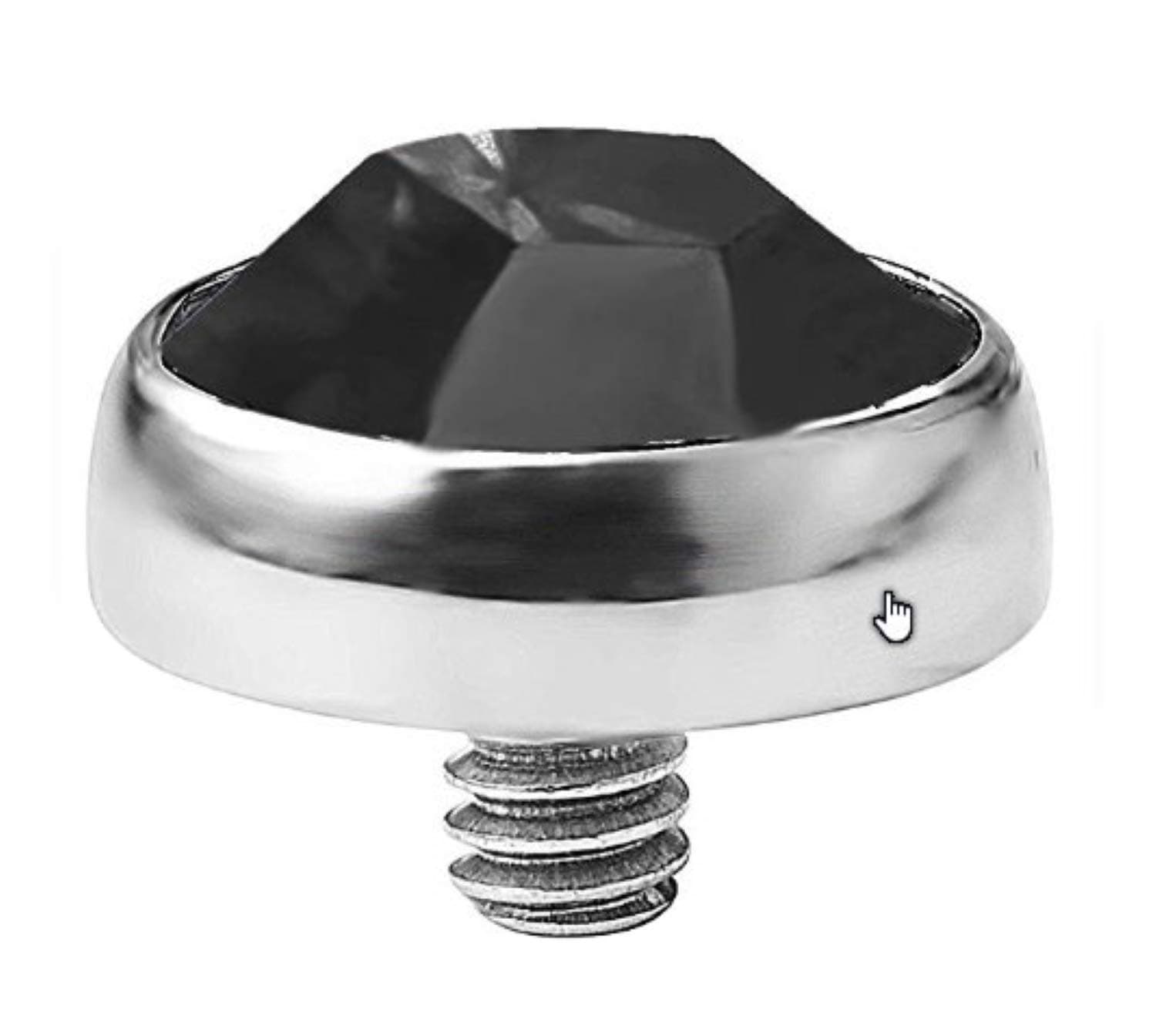 316L Internally Threaded Surgical Steel Gem Set Flat Bottom Dome for Internally Threaded Dermal Anchors 14g Dermal top Body