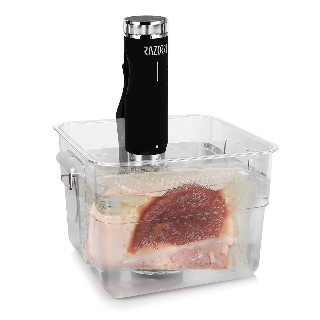 Razorri RZ-08 Sous Vide Precision Cooker Machine Immersion Circulator, with Digital Timer, 800 Watts, Black (container)