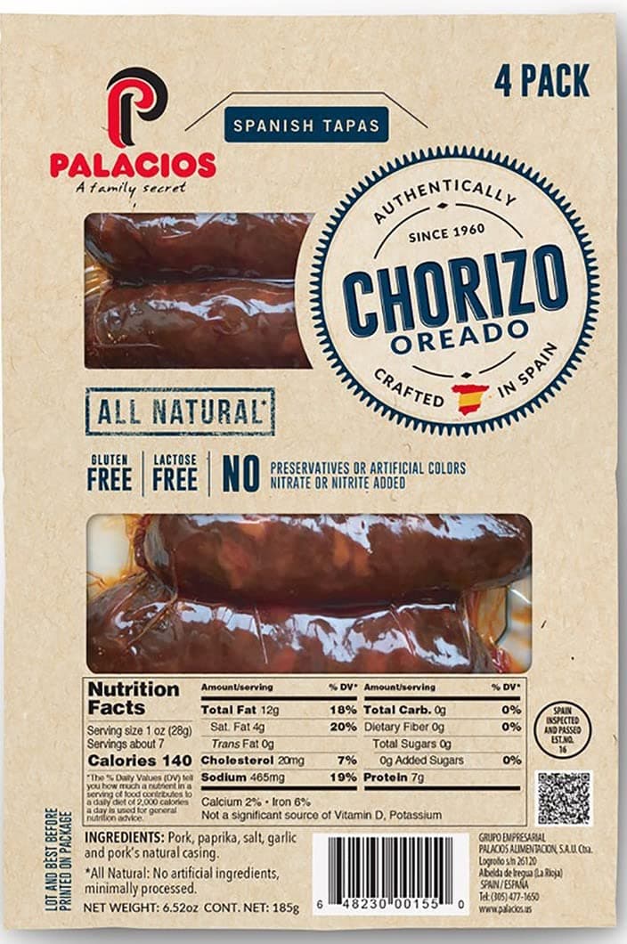 Palacios Mini Chorizo 6.5 oz. (185g)