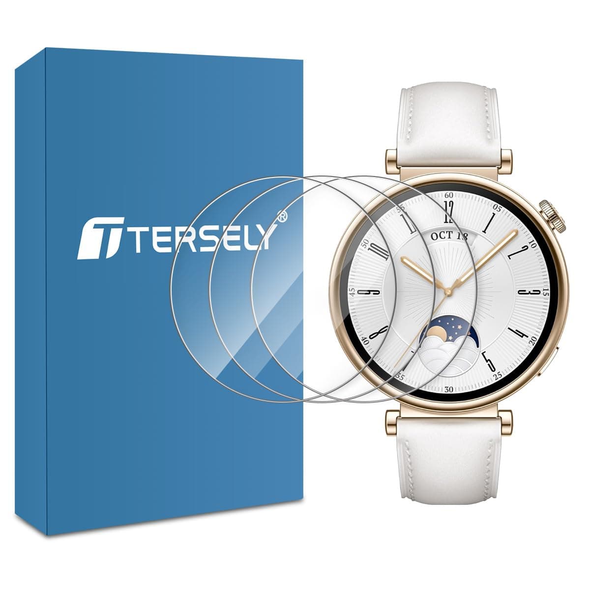 T Tersely 【3 Pack】 Tempered Glass Screen Protector for HUAWEI Watch GT 4 /GT4 41mm, Screen Protector Film Guard