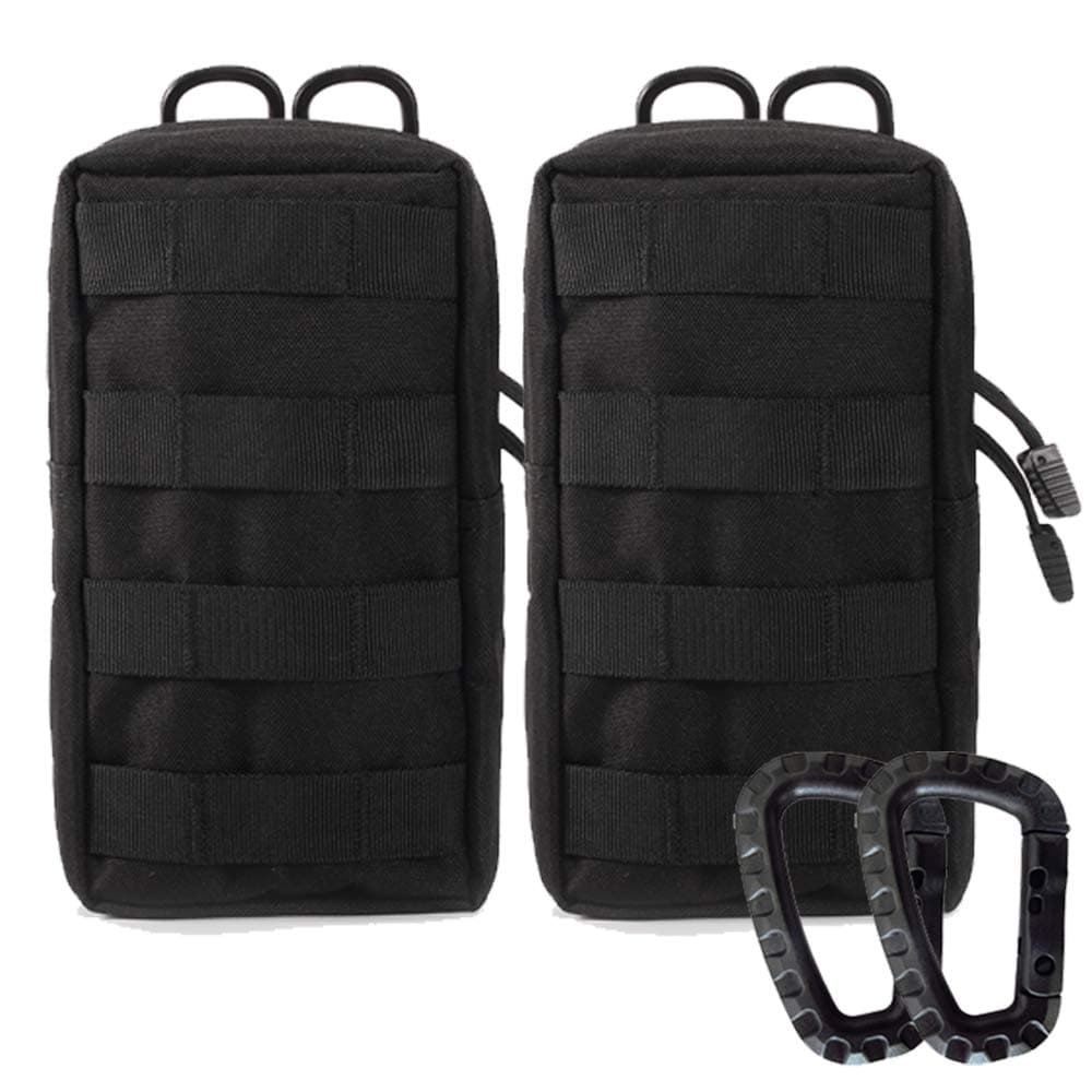 2 Pack Molle Pouches - Tactical Compact Water-Resistant Utility Gadget Gear EDC Pouch Hanging Waist Bags