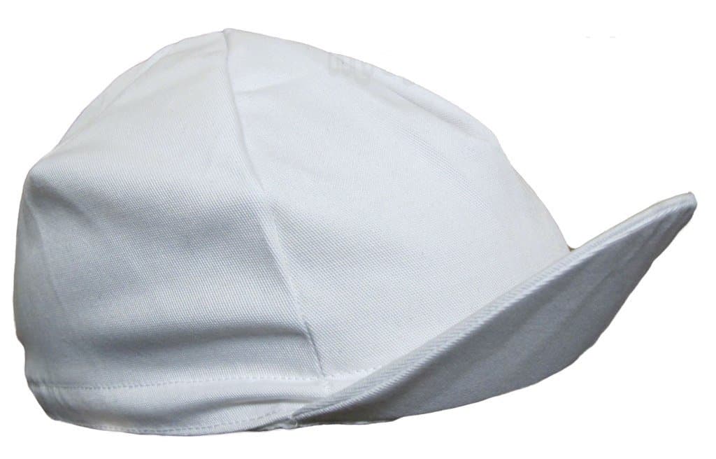 Slyse Plain Cycling Cap Traditional Design with Peak (White)