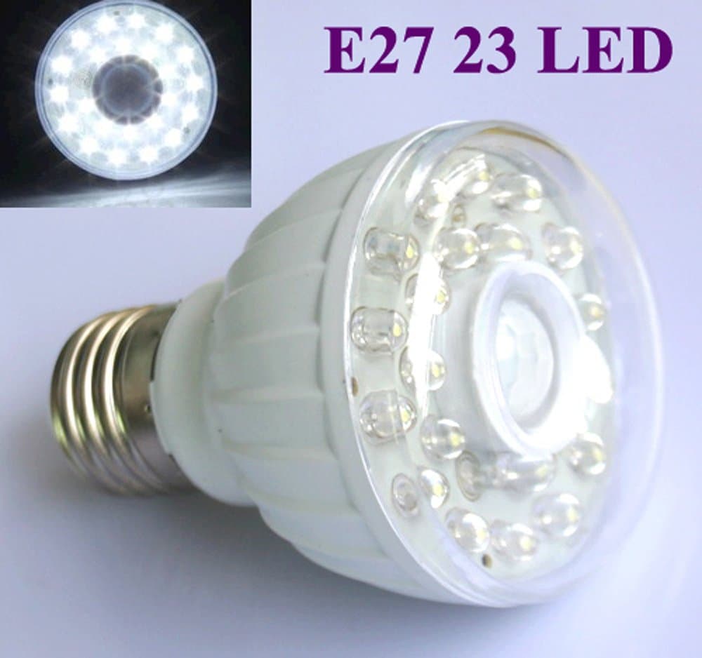 E27 23 LED Night Light Lamp Motion Sensor White 230 V AC