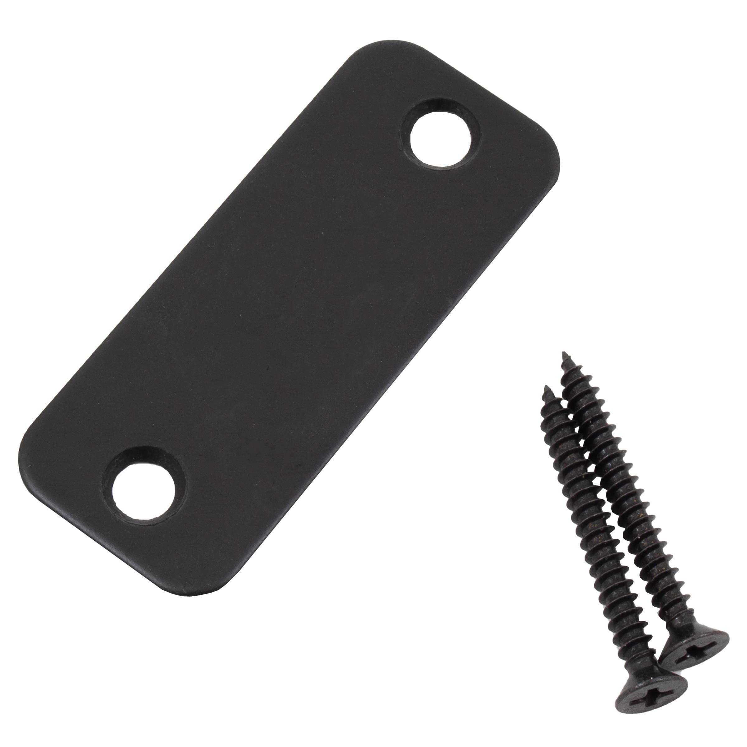 Round Corner Blank Strike Plate, 1-1/8" x 2-3/4", Matte Black by Stone Harbor Hardware